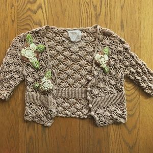 Cropped Brown Joystick Knitted Sweater